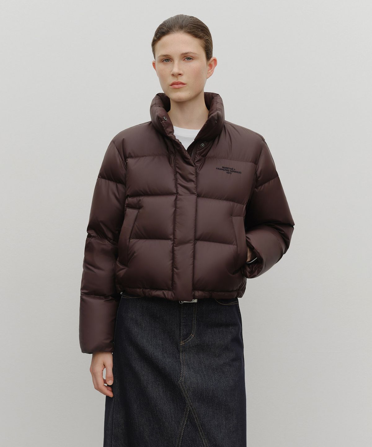 마리떼 프랑소와 저버(MARITHÉ + FRANҪOIS GIRBAUD) W BASIC CROP DOWN JACKET burgundy