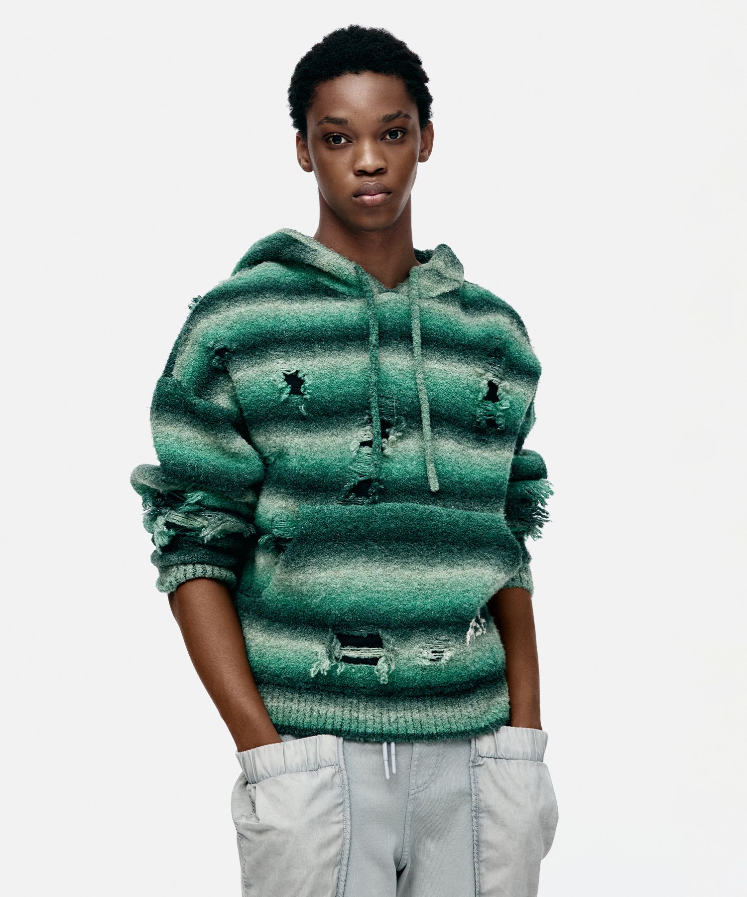 MUSINSA公式 | ANDERSSON BELL UNISEX GRADIENT DISTRESSED HOODIE 