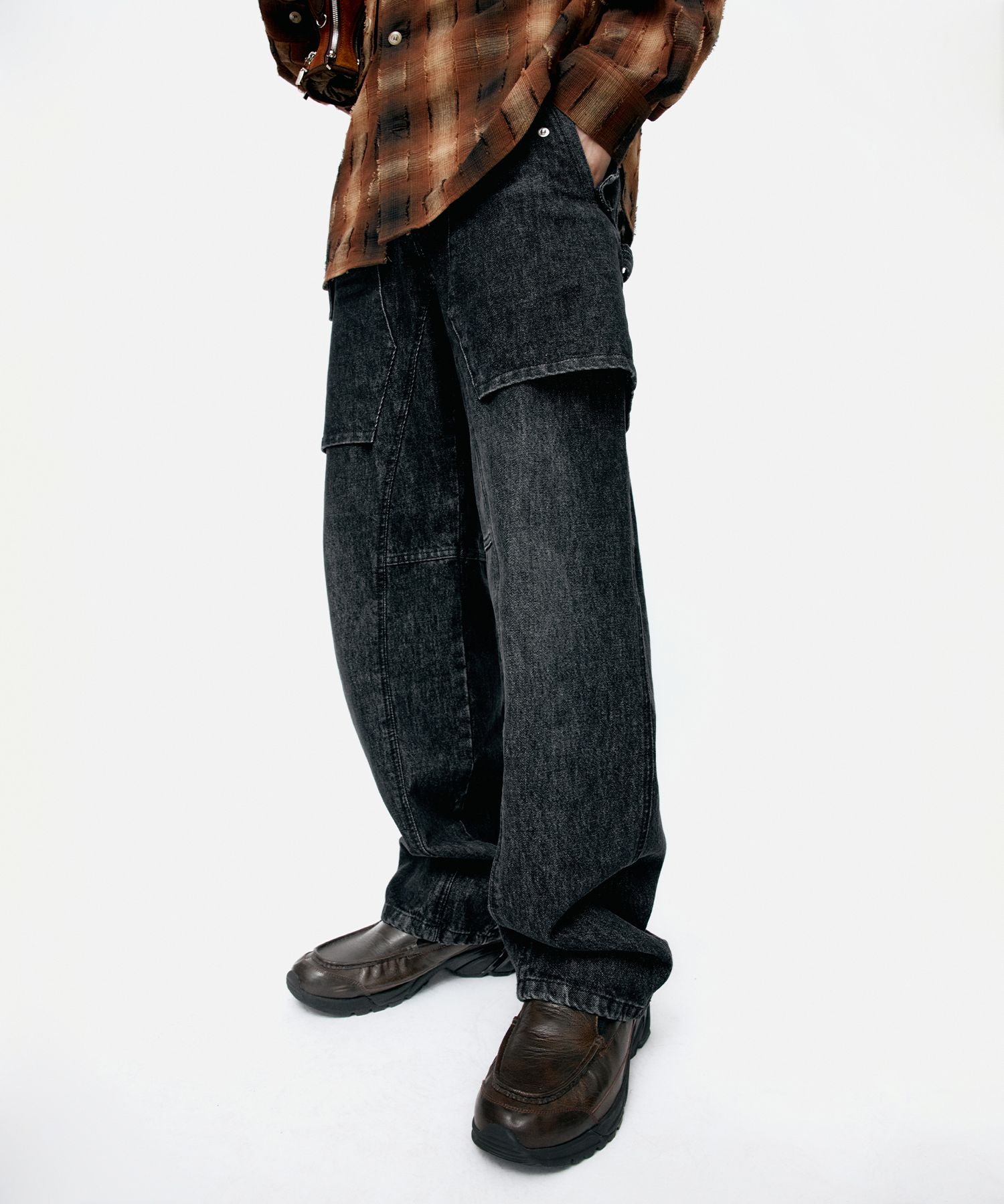MUSINSA | ANDERSSON BELL UNISEX RAPTOR LAYERED WIDE-LEG JEANS