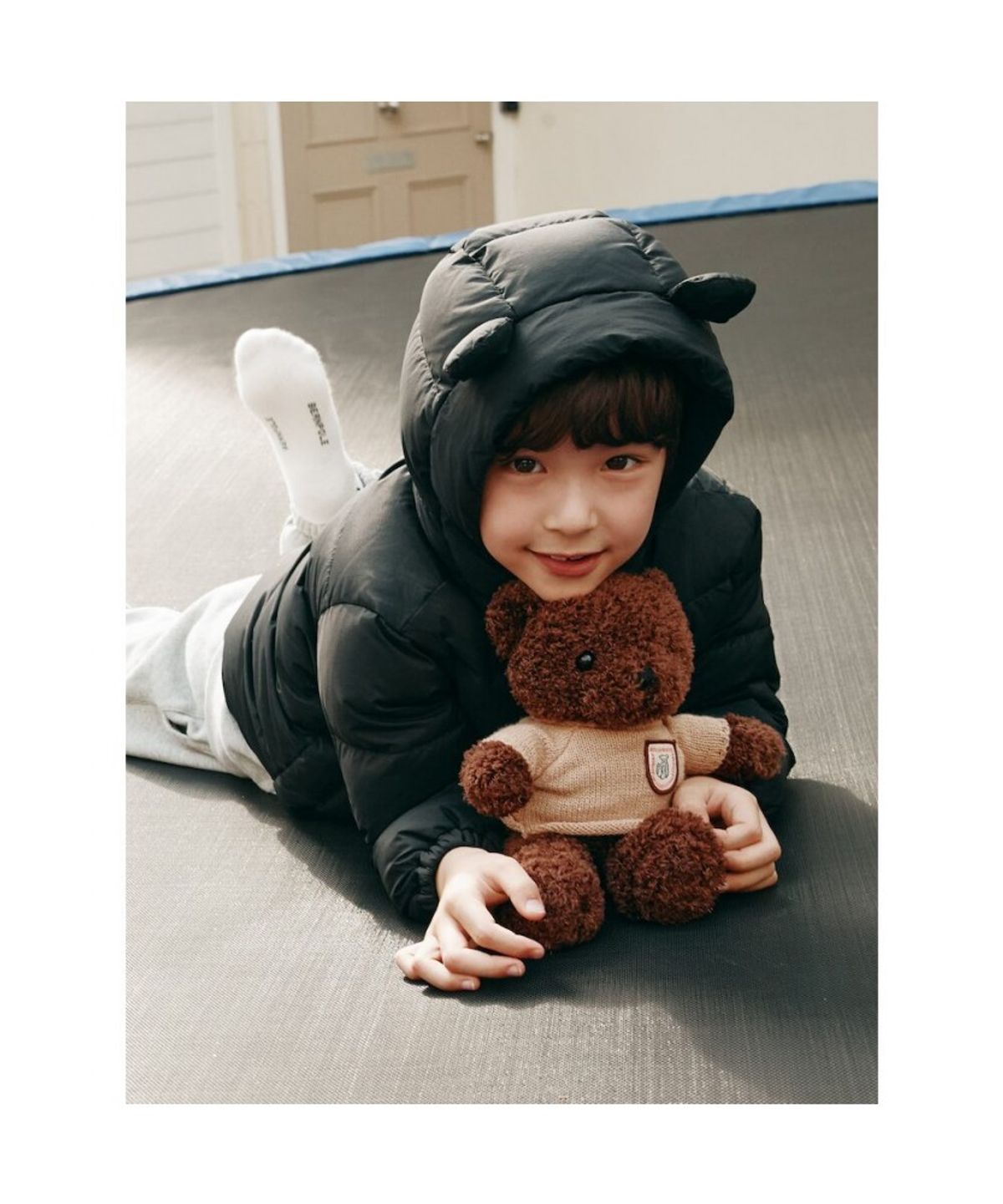 빈폴 키즈(BEANPOLE KIDS) 귀달이 중경량 다운  블랙 (BI5X38U015) (BI5X38U015)