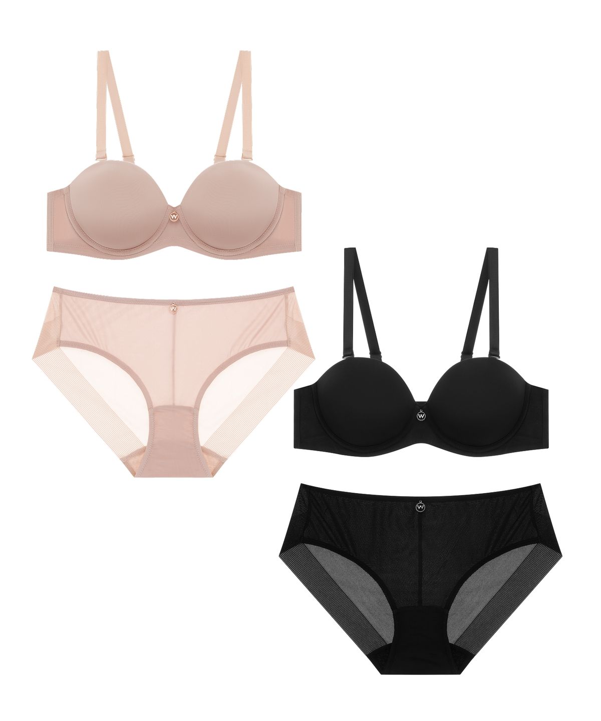 원더브라(WONDERBRA) [2PACK] [스킨팔레트] 스킨리프트 브라팬티 세트