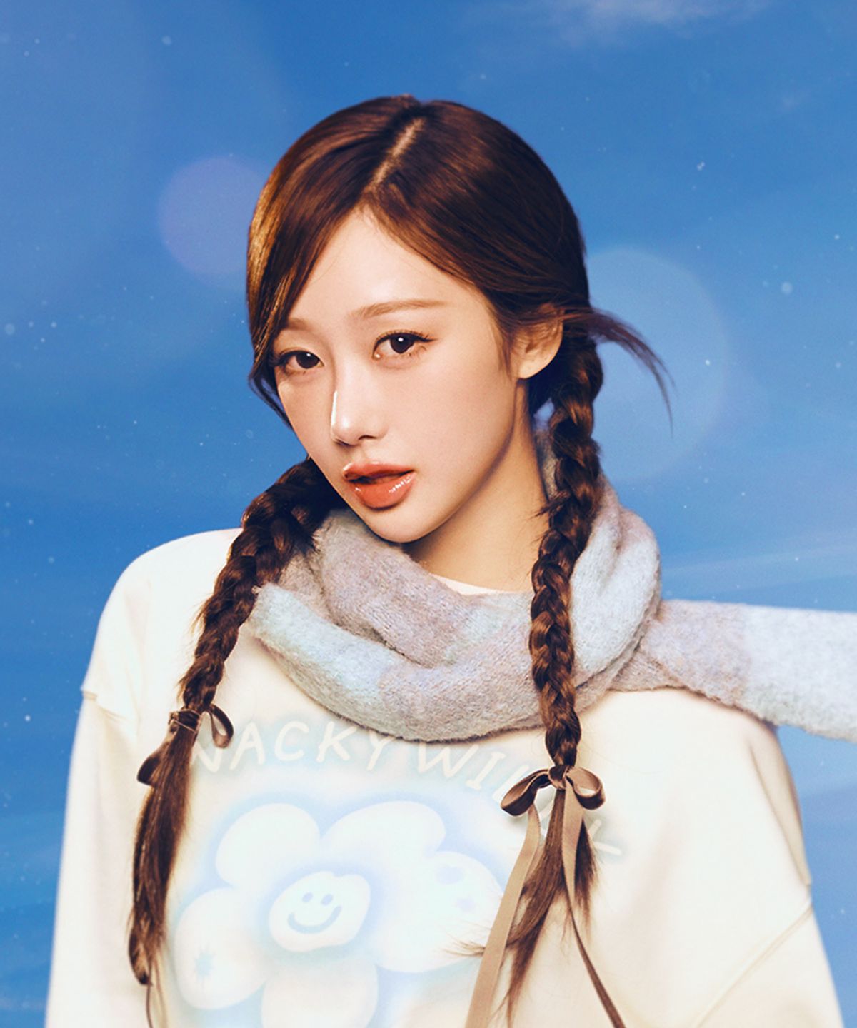 와키윌리(WACKY WILLY) 부클 머플러 블루