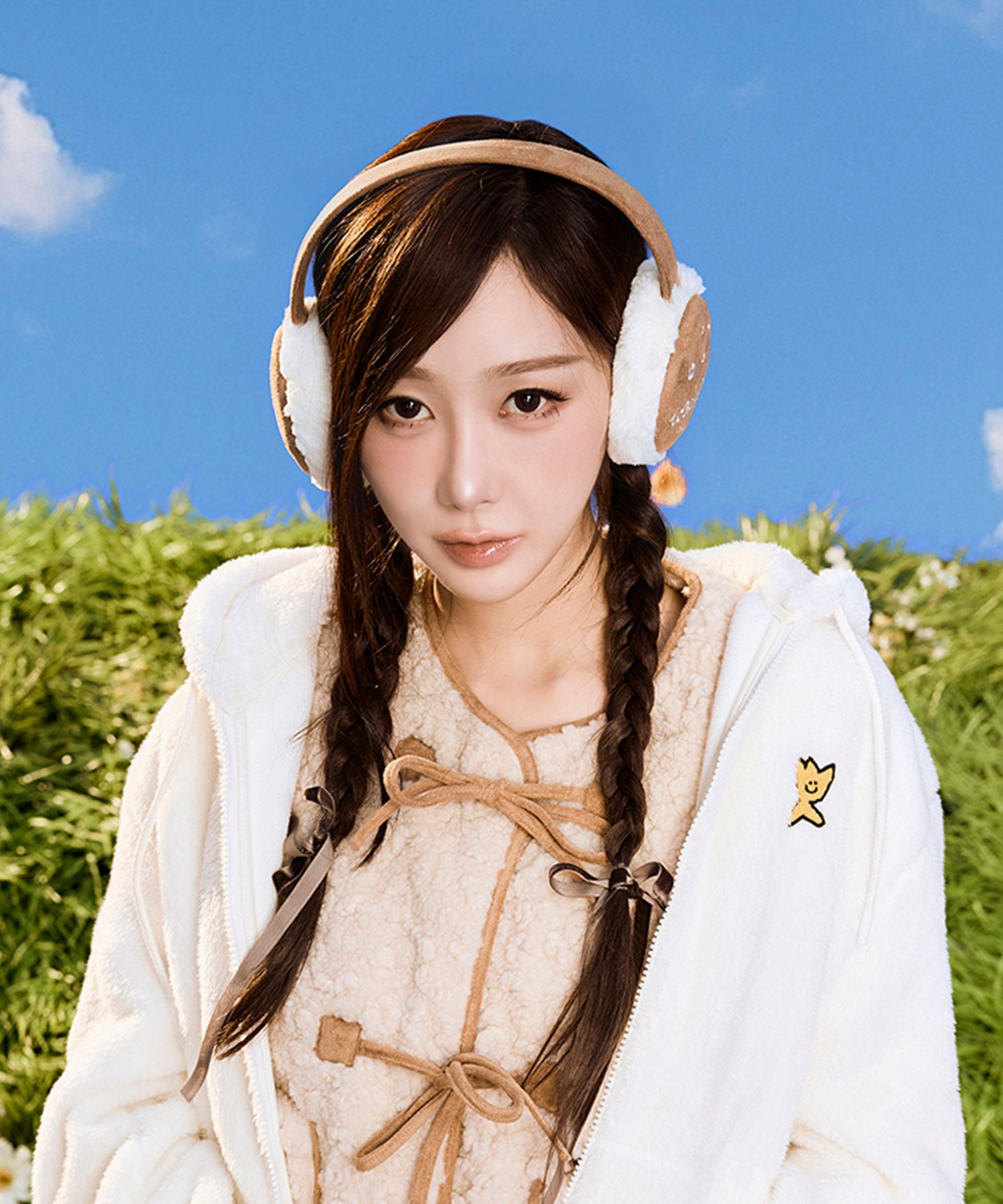 MUSINSA公式 | WACKY WILLY ウィメンズリリーニットイヤーマフブラウン