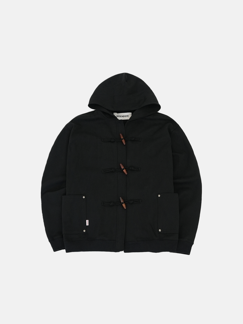 [UNISEX] BIG POCKET DUFFLE JACKET - BLACK