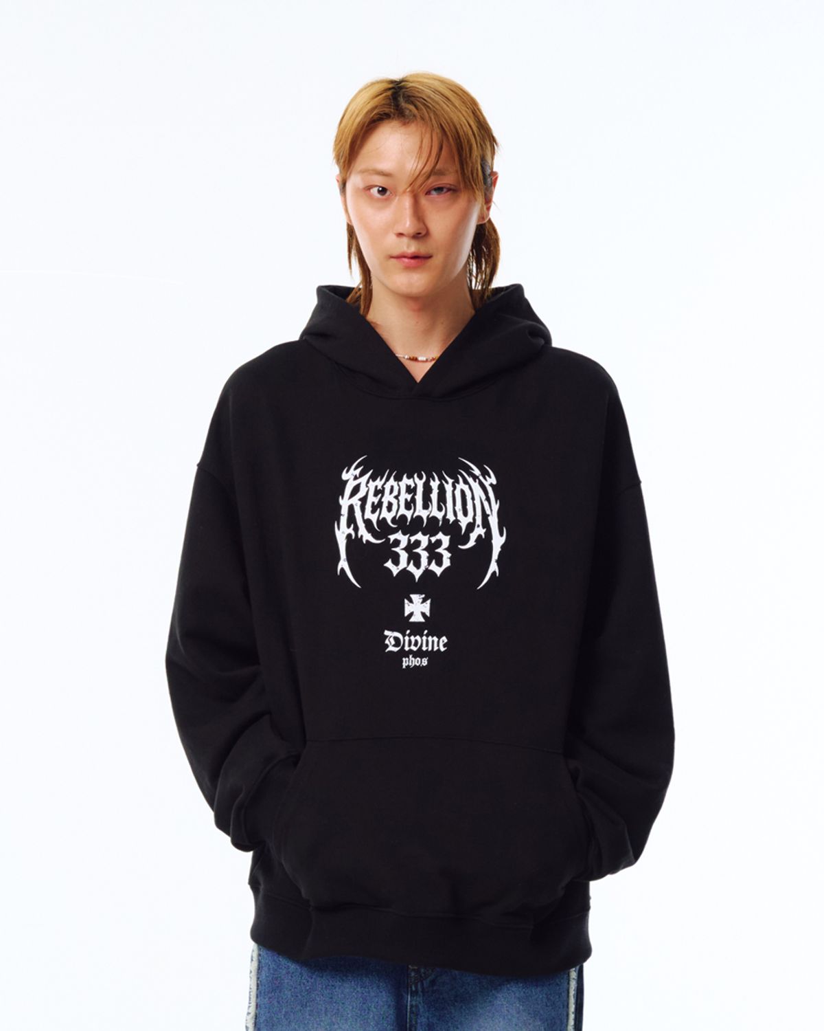 포스333(PHOS333) Rebellion 333 Hoodie/Black