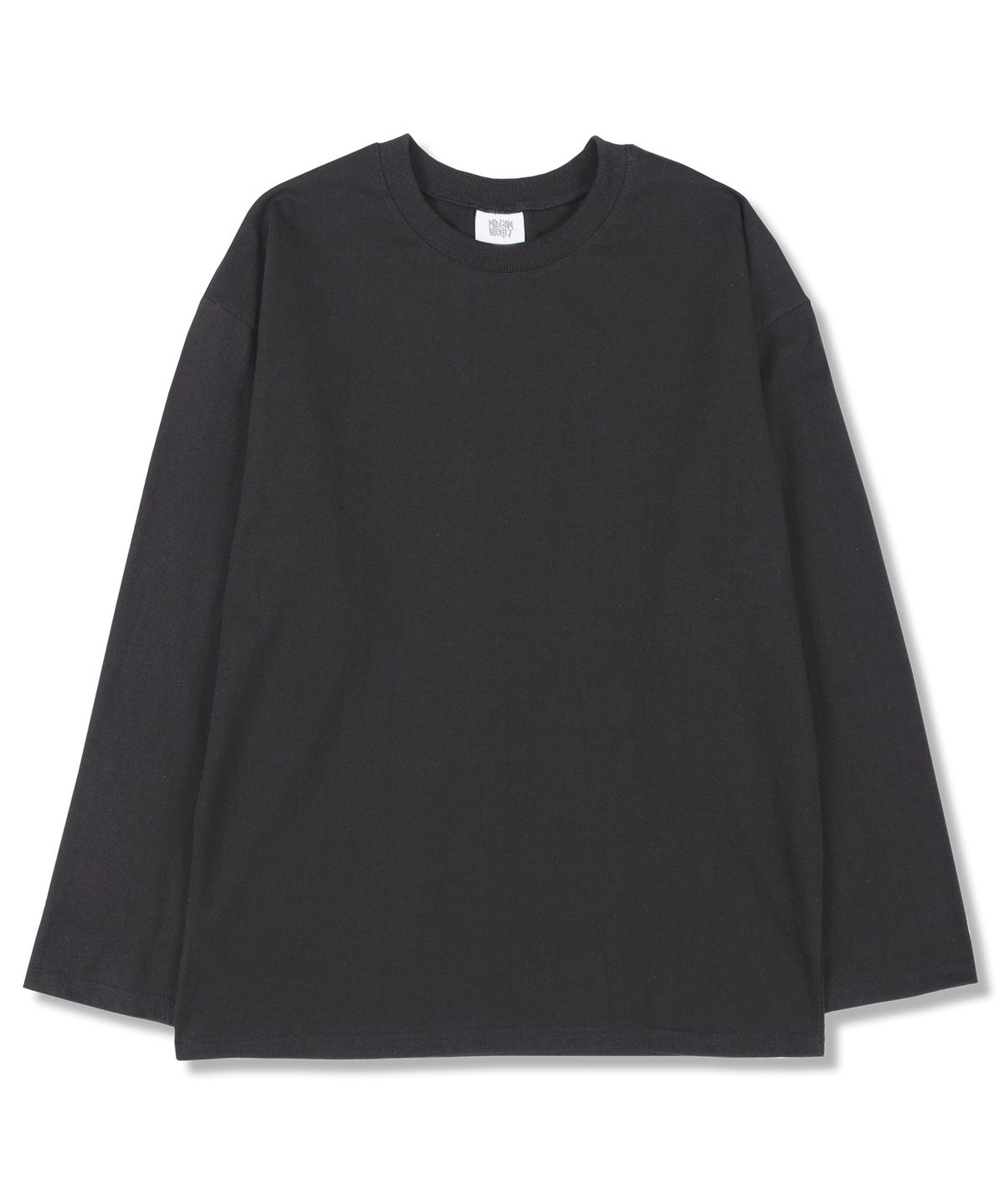미드나잇12에이엠(MIDNIGHT12AM) 무지 오버핏 긴팔티셔츠 다크그레이 (시보리선택)