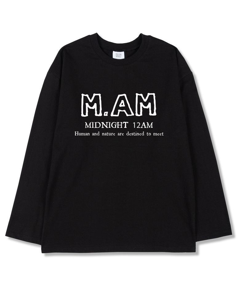M.AM로고 오버핏 긴팔티셔츠 블랙 (시보리선택)