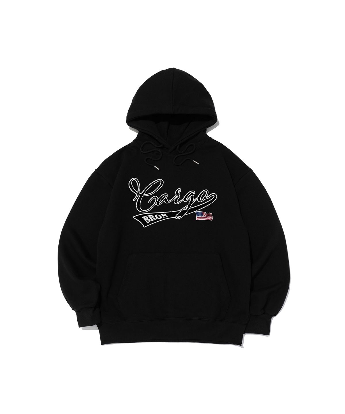 카고브로스 포 우먼(CARGOBROS FOR WOMAN) [기모선택] 빈티지 로고 후드 티셔츠 (블랙)