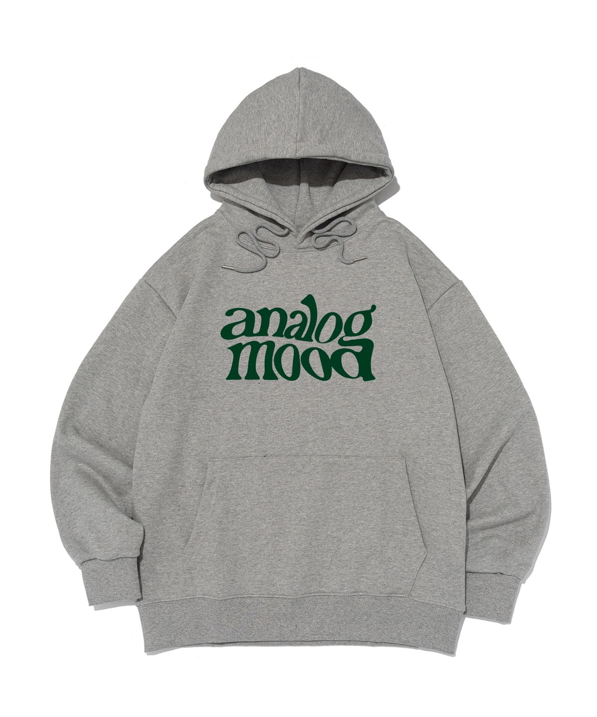 아날로그무드(ANALOG MOOD) 웨이브 로고 후드티셔츠 (그레이)