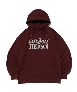 웨이브 로고 후드티셔츠 (와인)