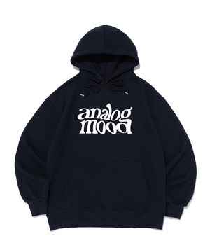 웨이브 로고 후드티셔츠 (네이비)