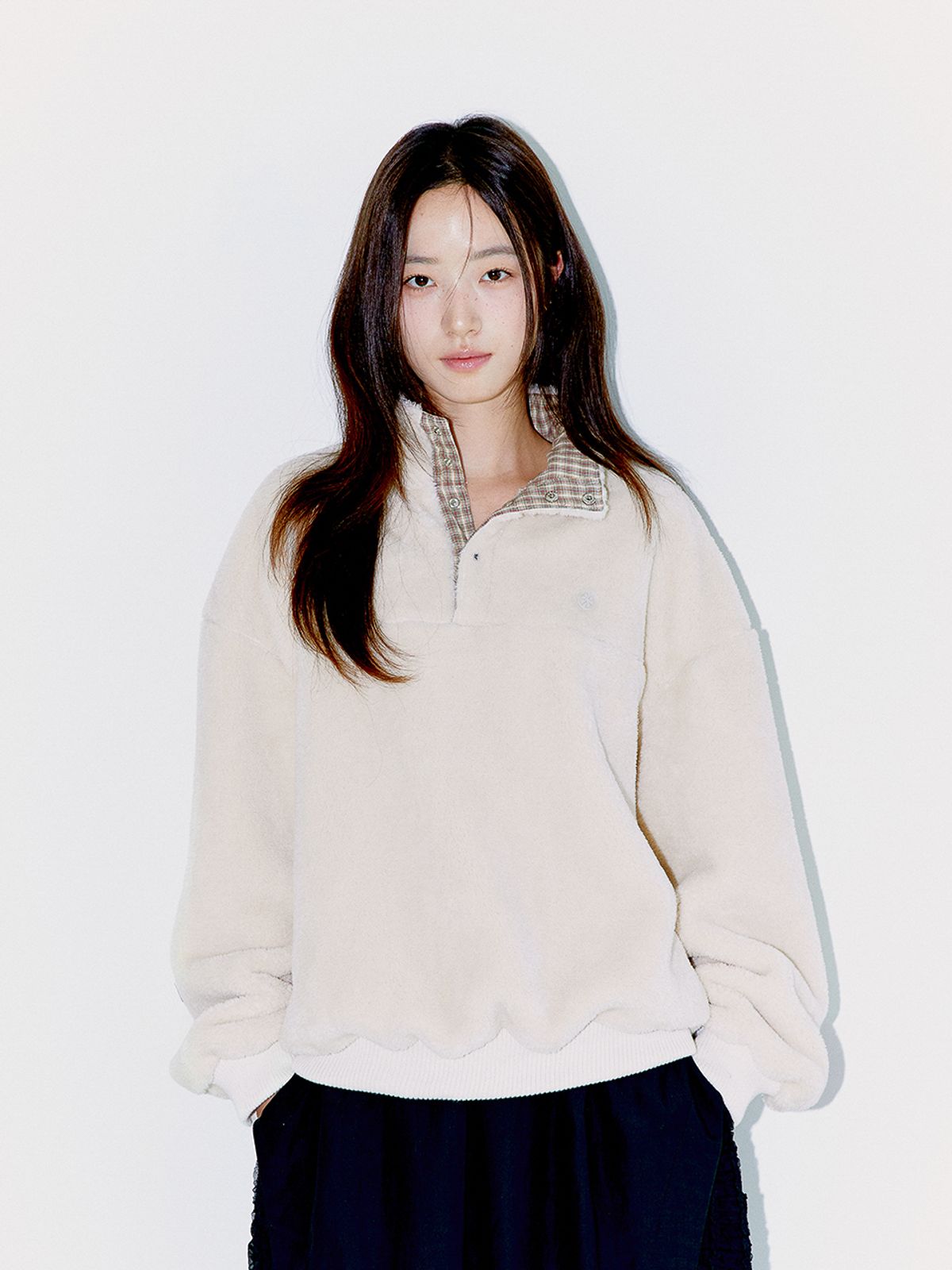 오피쉬(OAFISH) ANORAK FLEECE SWEATSHIRTS, IVORY