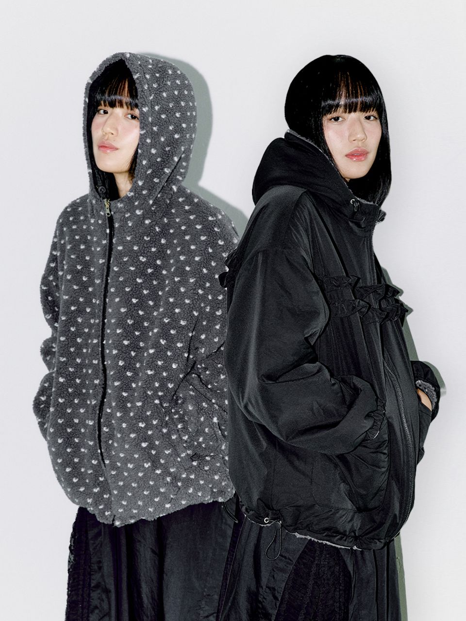 DOT FRILL HOODED WINDBREAKER JUMPER MUSINSA | OHESHIO dot frill 
