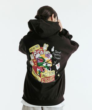 랜덤 피규어 부클베어 후드 집업 (블랙)