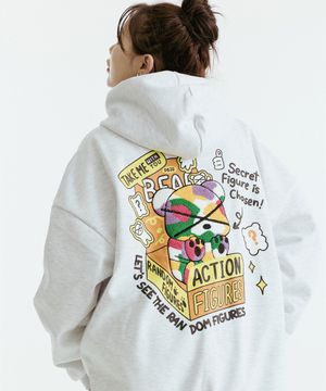 랜덤 피규어 부클베어 후드 집업 (라이트 그레이)