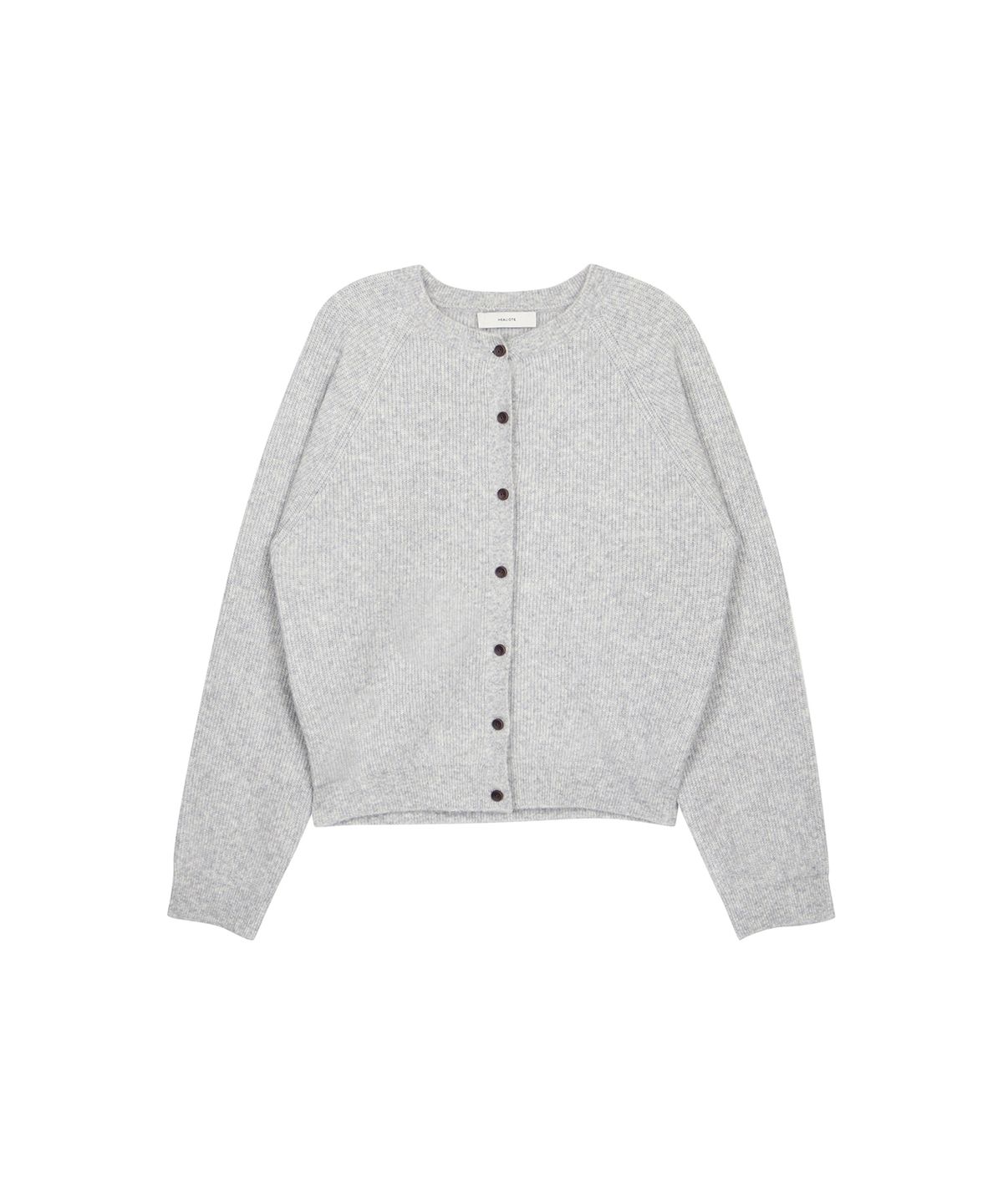 힐리오트(HEALIOTE) WOOD BUTTON CARDIGAN_GREY