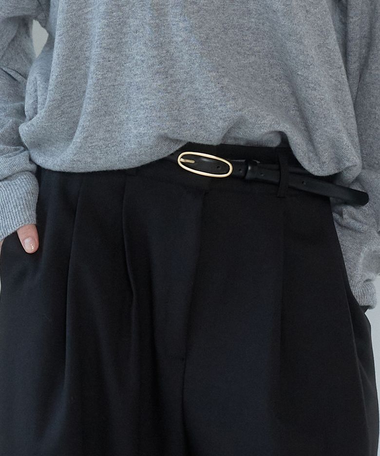 HEAL OVAL BUCKLE BELT_BLACK