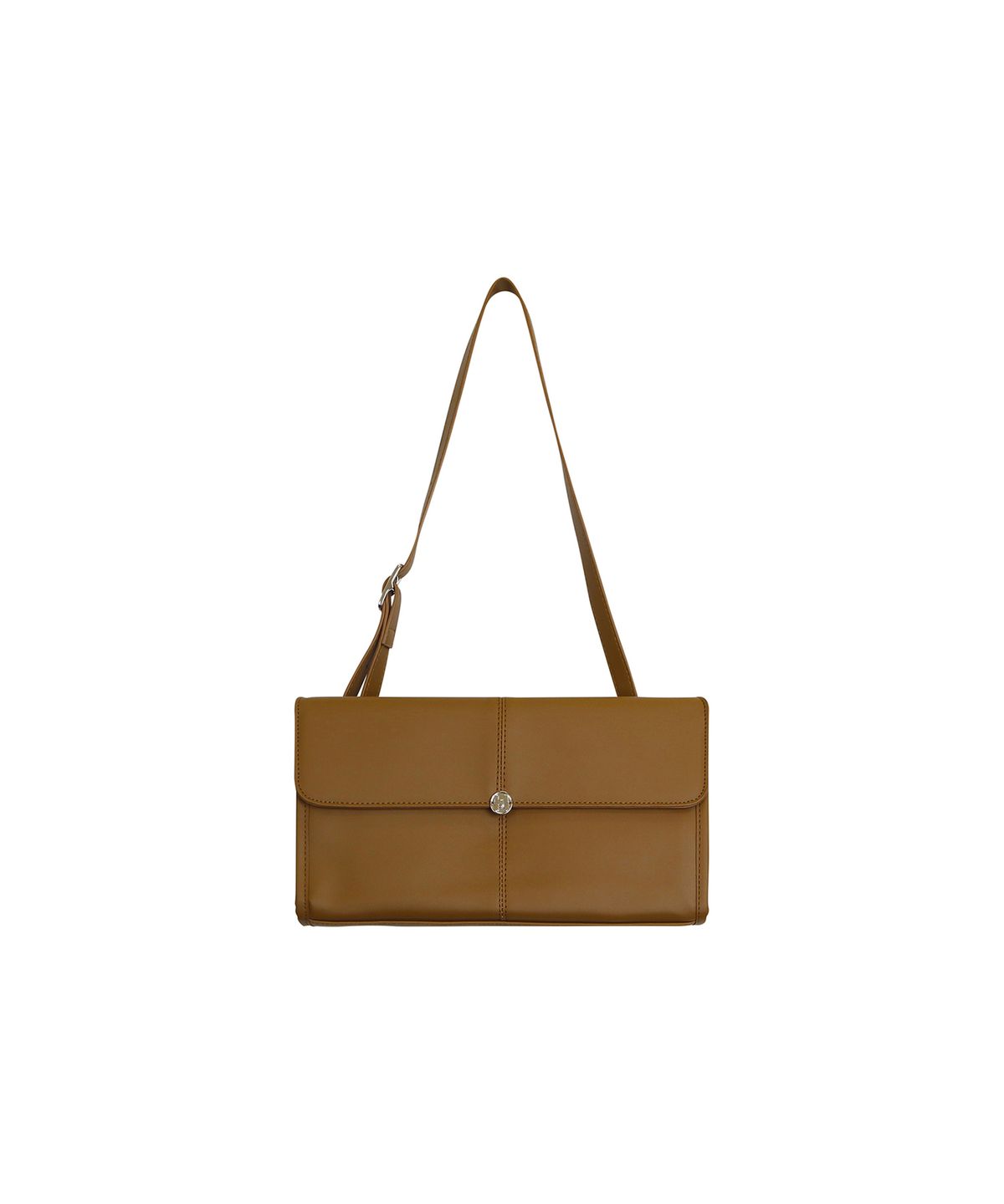 힐리오트(HEALIOTE) STITCH SYNTHETIC LEATHER SHOULDER BAG_BROWN