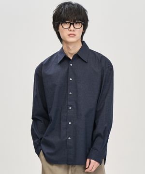 컴포트 섀도우 스트라이프 셔츠 (NAVY)