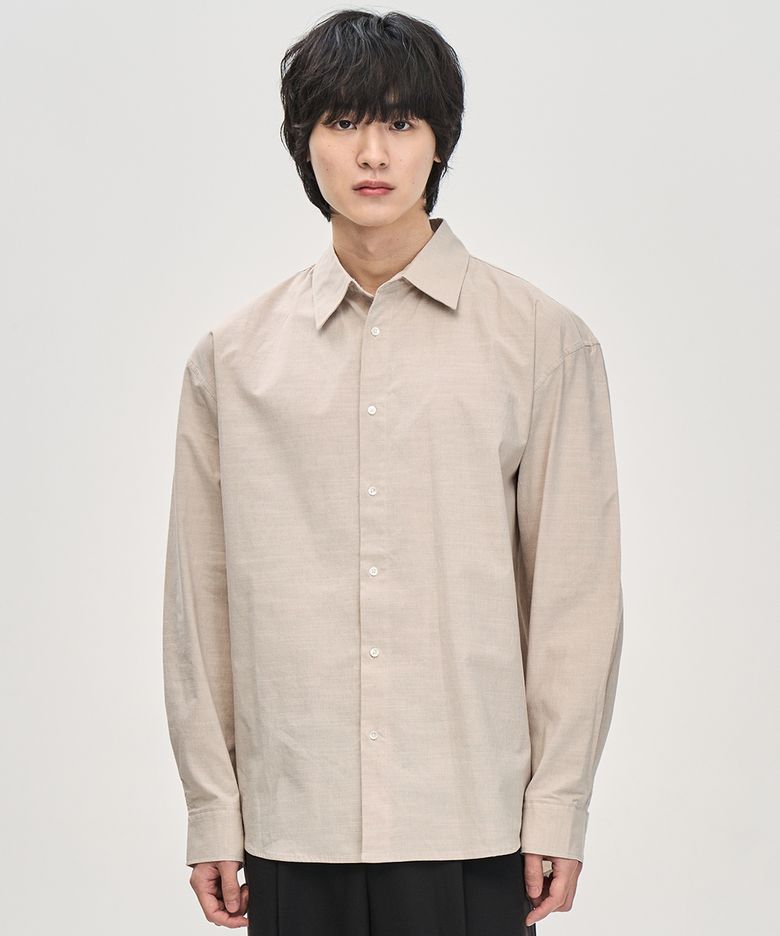 컴포트 섀도우 스트라이프 셔츠 (BEIGE)