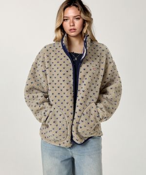 Dot Pattern Fleece Jacket / WHMZG1198F