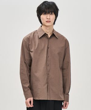 컴포트 섀도우 스트라이프 셔츠 (BROWN)