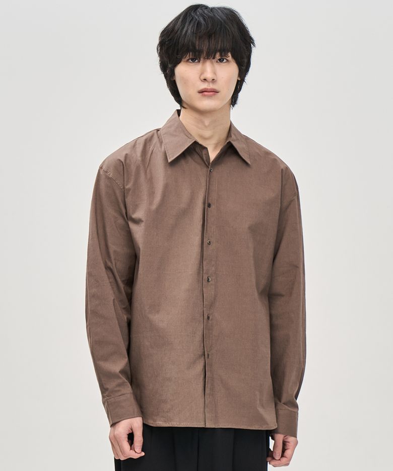컴포트 섀도우 스트라이프 셔츠 (BROWN)