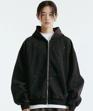 페인팅 2WAY 후드 집업 (블랙)