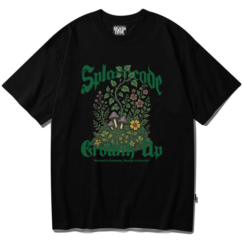 반팔 티셔츠 블랙 - 그로우쓰(Growth Up)
