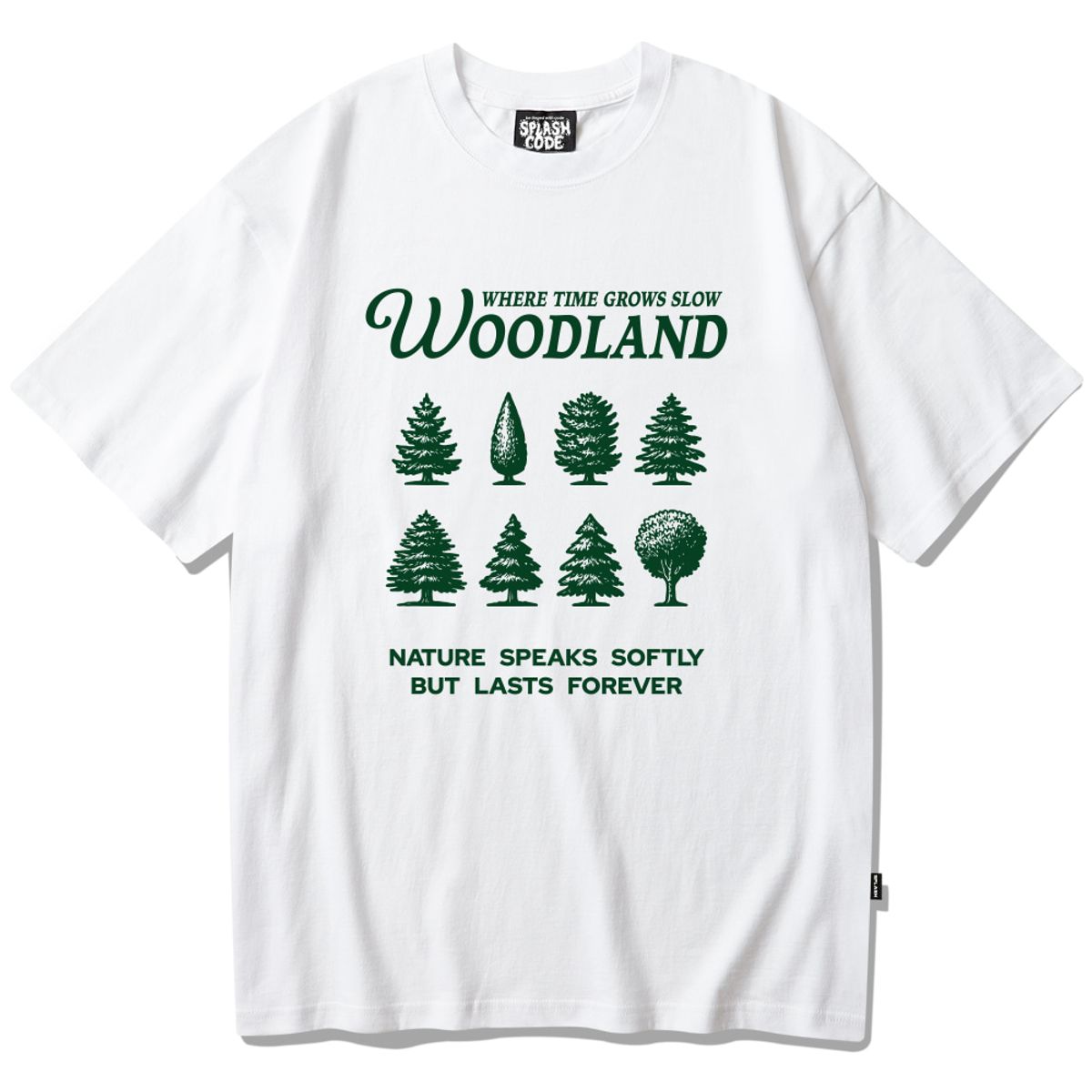 스플래시코드(SPLASHCODE) 반팔 티셔츠 화이트 - 우드랜드(Woodland)