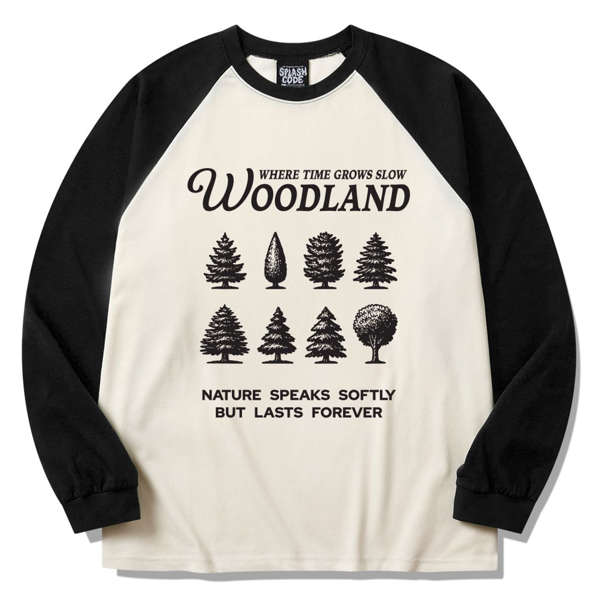 스플래시코드(SPLASHCODE) 래글런 롱슬리브 크림 - 우드랜드(Woodland)