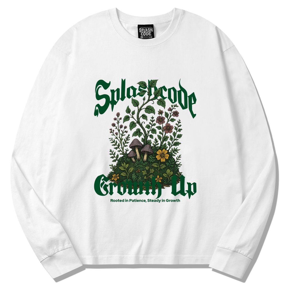 스플래시코드(SPLASHCODE) 롱슬리브 화이트 - 그로우쓰(Growth Up)