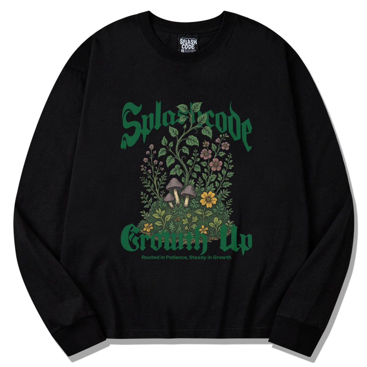 스플래시코드(SPLASHCODE) 롱슬리브 블랙 - 그로우쓰(Growth Up)