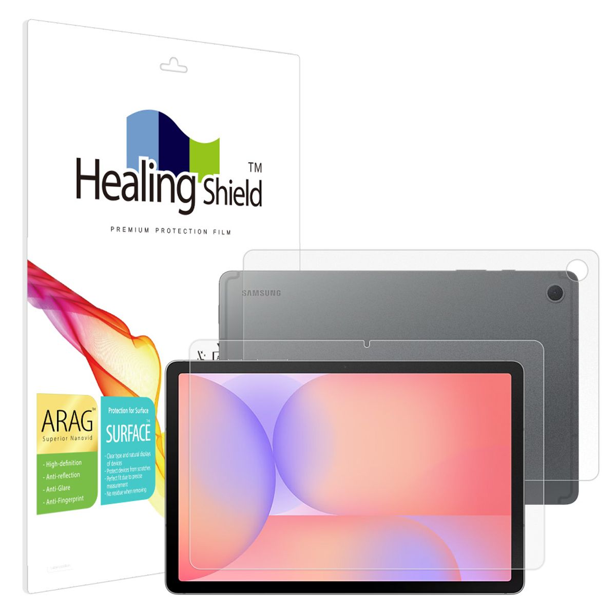 힐링쉴드(HEALINGSHIELD) 갤럭시탭S10 라이트 ARAG 고화질 저반사 액정보호필름1매 후면1매