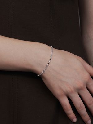 [sv925] cutting silver beads bracelet