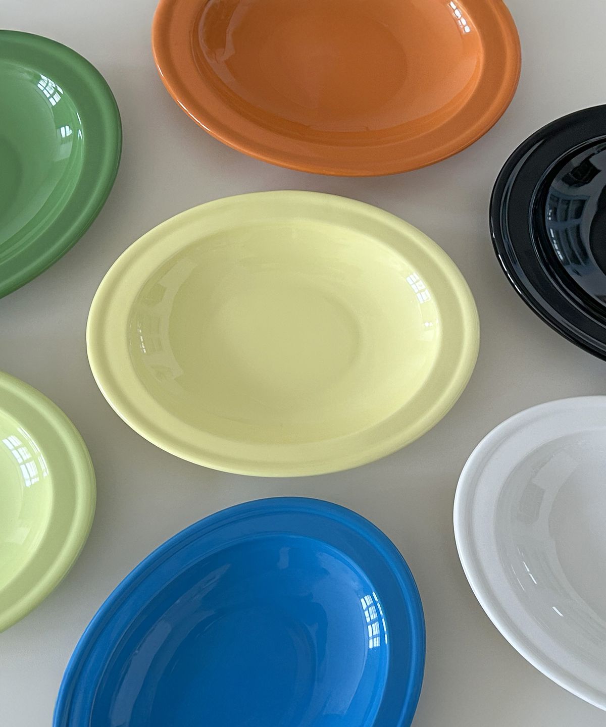 앨리건트 테이블(ELEGANT TABLE) 비비드컬러 오벌 딥플레이트 7color 2p선물세트 접시