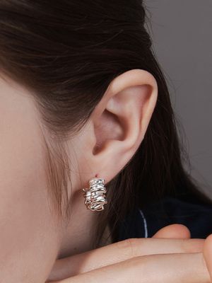 molten curl one-touch earring