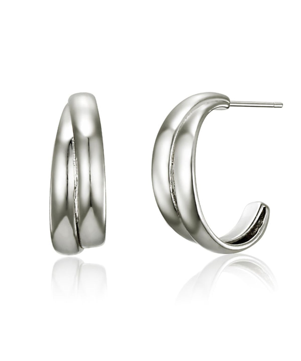 가이거주얼리(GEIGERJEWELRY) 크로스 커브 귀걸이 GISVEE162 (실버925 PIN)