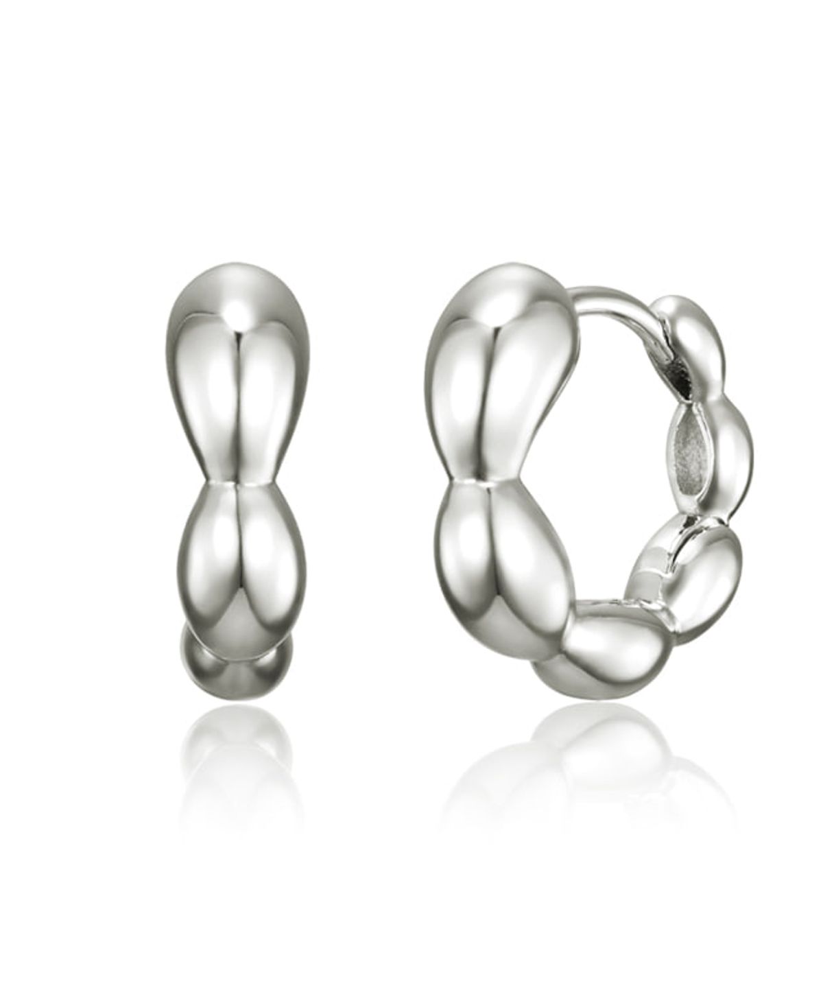 가이거주얼리(GEIGERJEWELRY) 볼륨 웨이브 원터치 링 귀걸이 GISVEE160 (실버925 PIN)