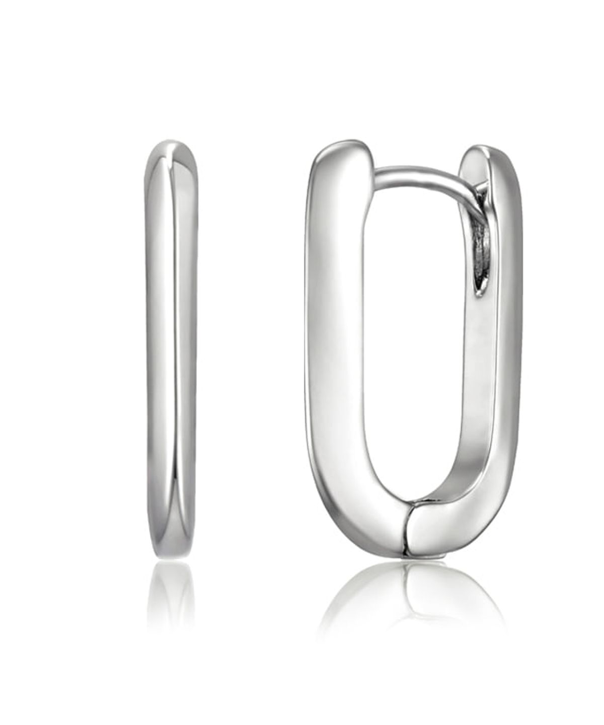 가이거주얼리(GEIGERJEWELRY) 플렛 스퀘어 원터치 링 귀걸이 GISVEE159 (실버925 PIN)