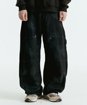 피치 더블니 카펜터 커브드 데님(블랙)