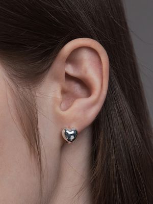 puffy heart one-touch earring
