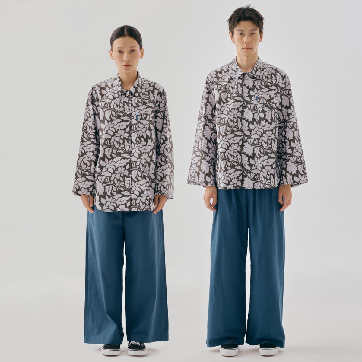 핀카(FINCA) BR&PP 클래식 홈웨어 파자마 셋업_금상화 브라운&네이비 2Sizes