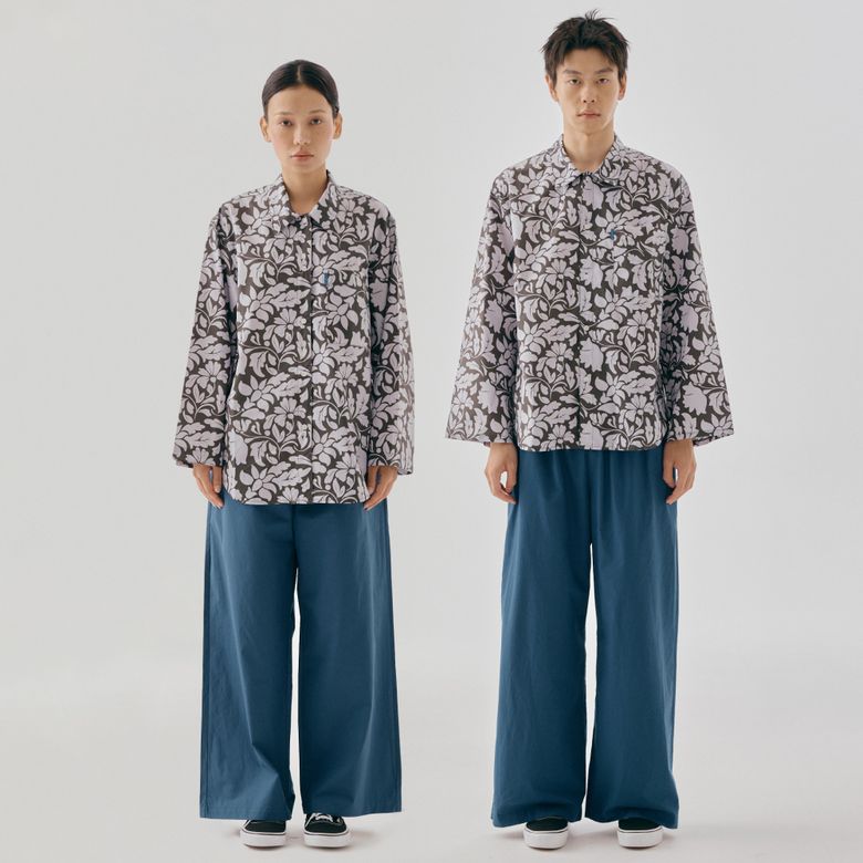 BR&PP 클래식 홈웨어 파자마 셋업_금상화 브라운&네이비 2Sizes