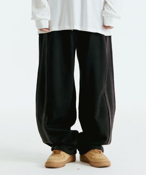 리벳 트랙 스트링 팬츠 (블랙)