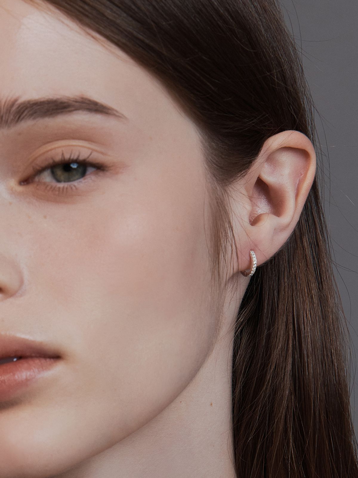 헤이(HEI) [sv925] pave shine hoops earring