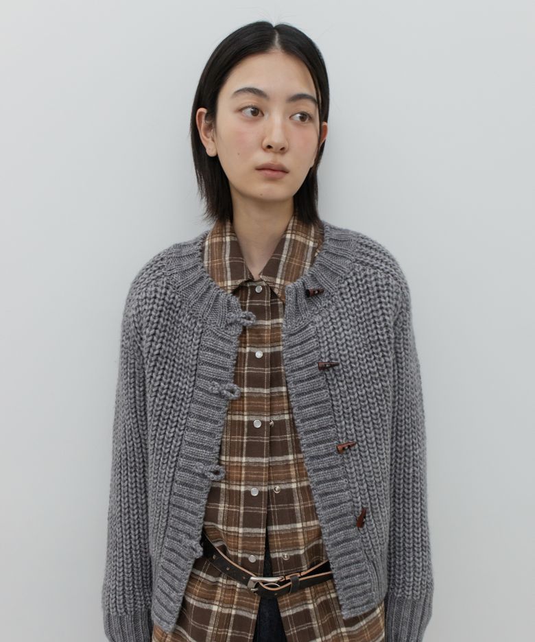 BULKY KNIT CARDIGAN / CHARCOAL