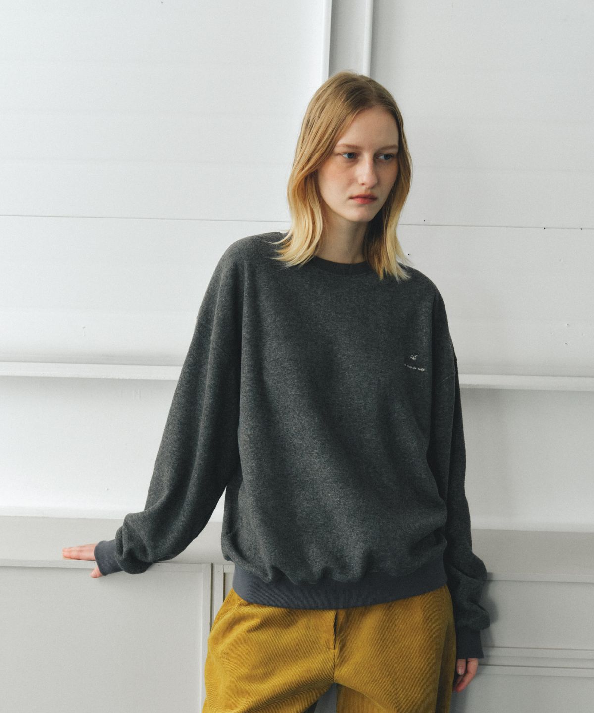 앤테(AENTE) LOOSE FIT TERRY SWEATSHIRT- GREY