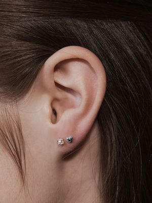 [sv925] heart & pearl dual piercing set
