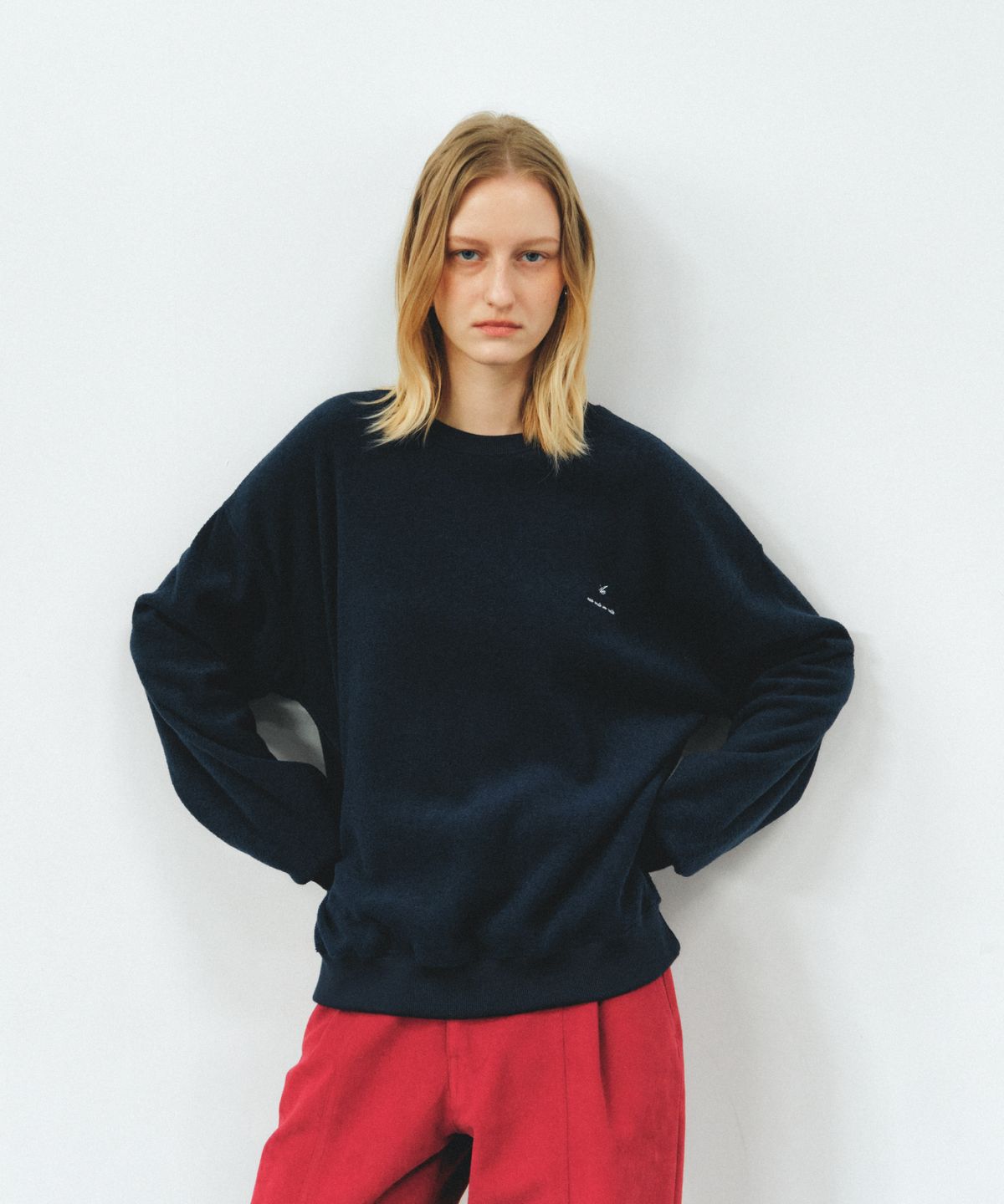 앤테(AENTE) LOOSE FIT TERRY SWEATSHIRT- NAVY
